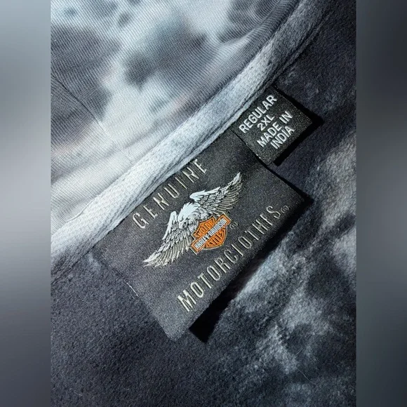 Harley - Davidson Tie-Dye Logo Pullover Zip-Up Hoodie Size 2XL Limited Edition